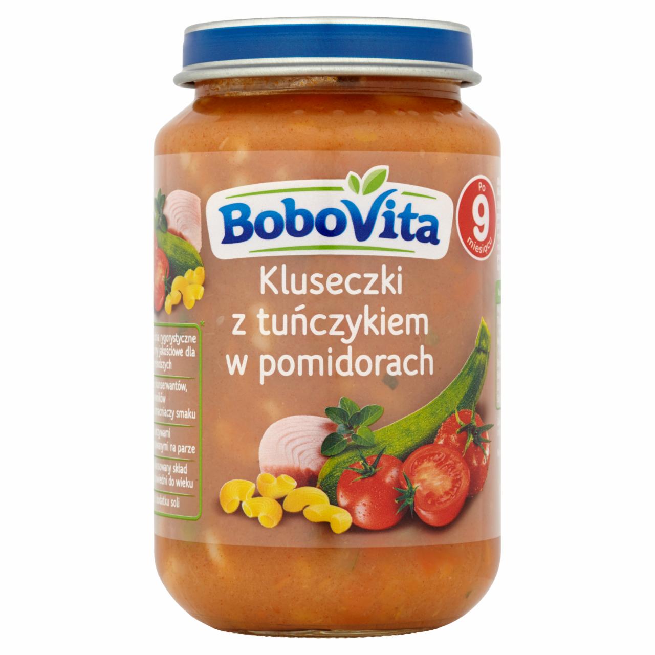 Zdjęcia - BoboVita Kluseczki z tuńczykiem w pomidorach po 9 miesiącu 190 g