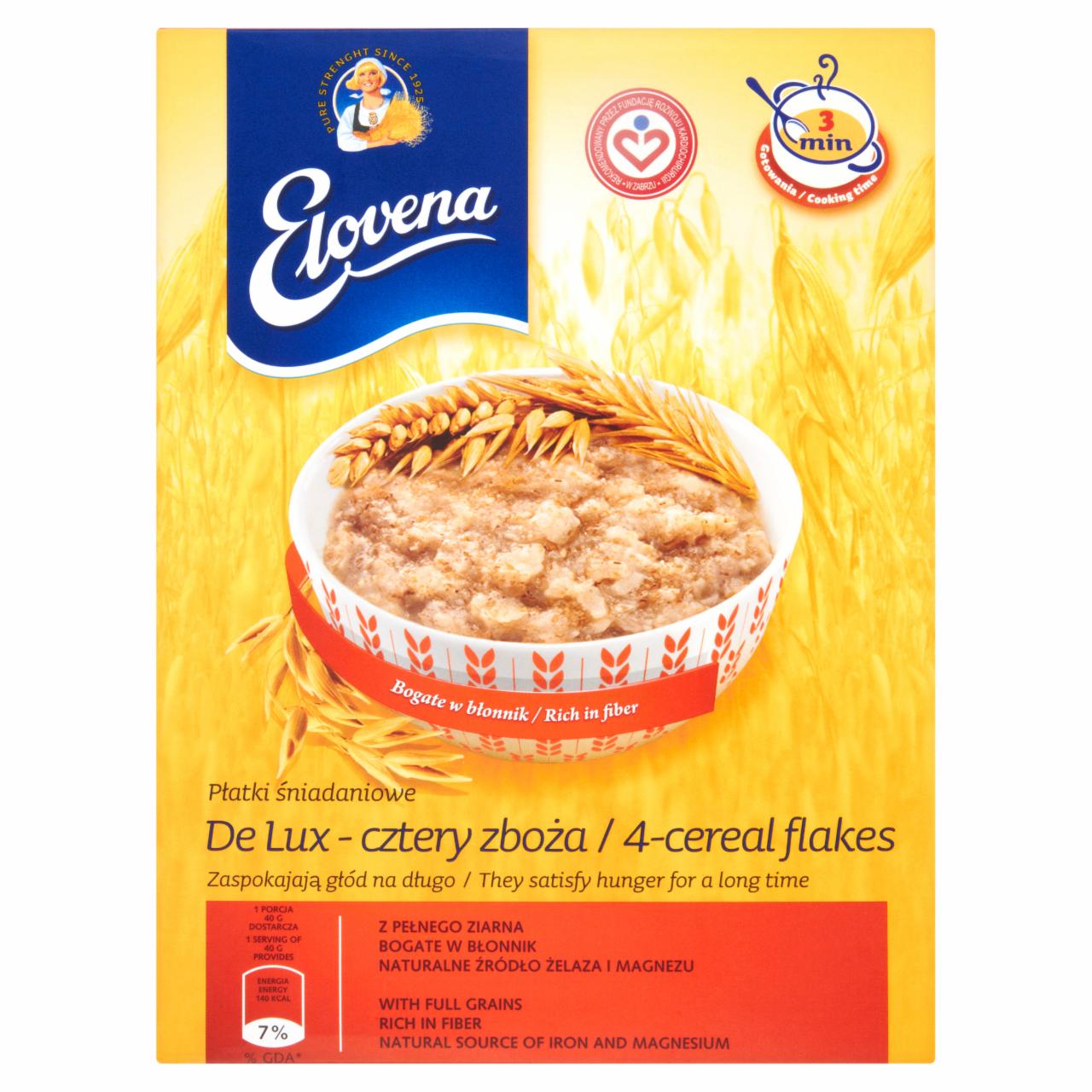 Zdjęcia - Elovena Płatki śniadaniowe De Lux - cztery zboża 600 g