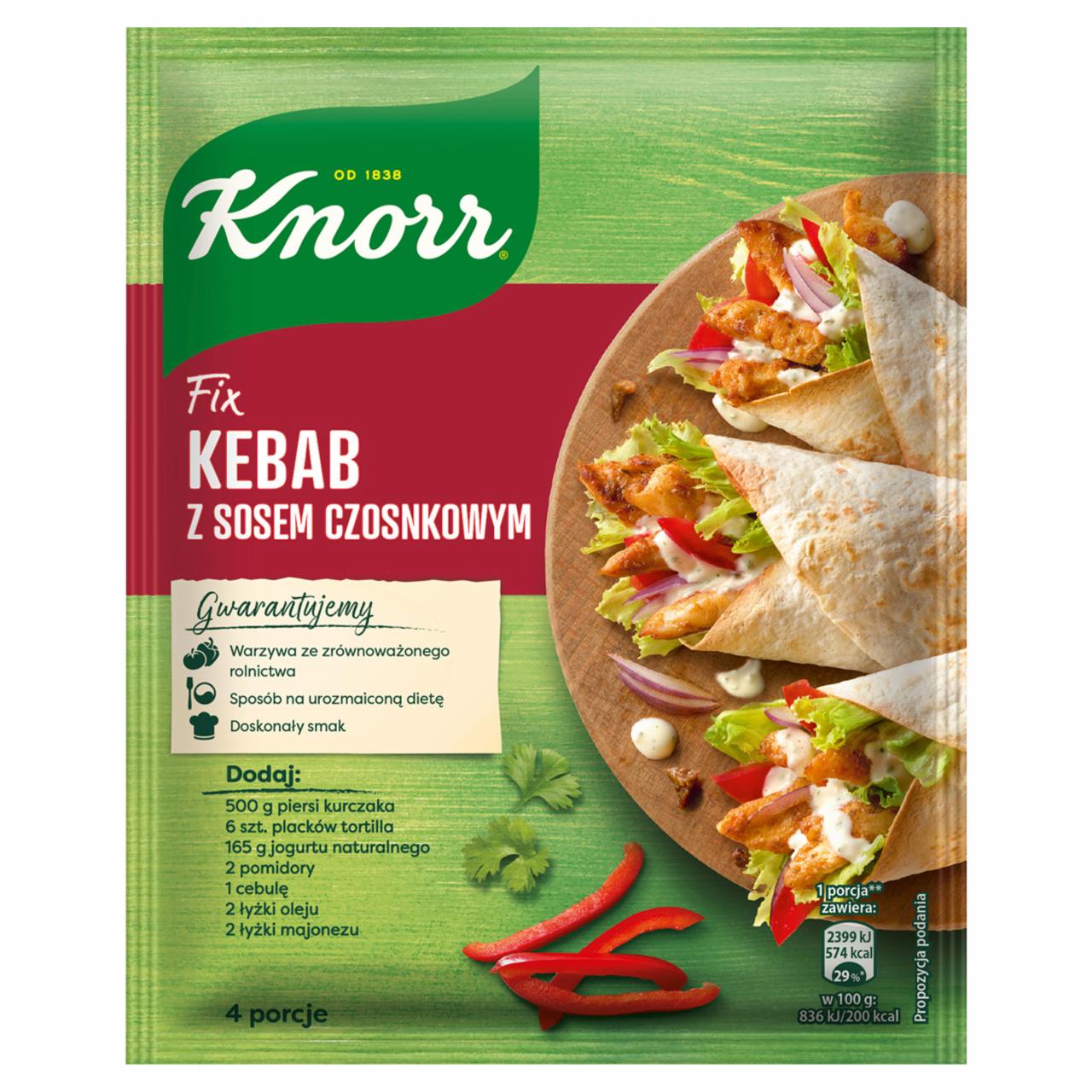 Zdjęcia - Knorr Fix kebab z sosem czosnkowym 40 g