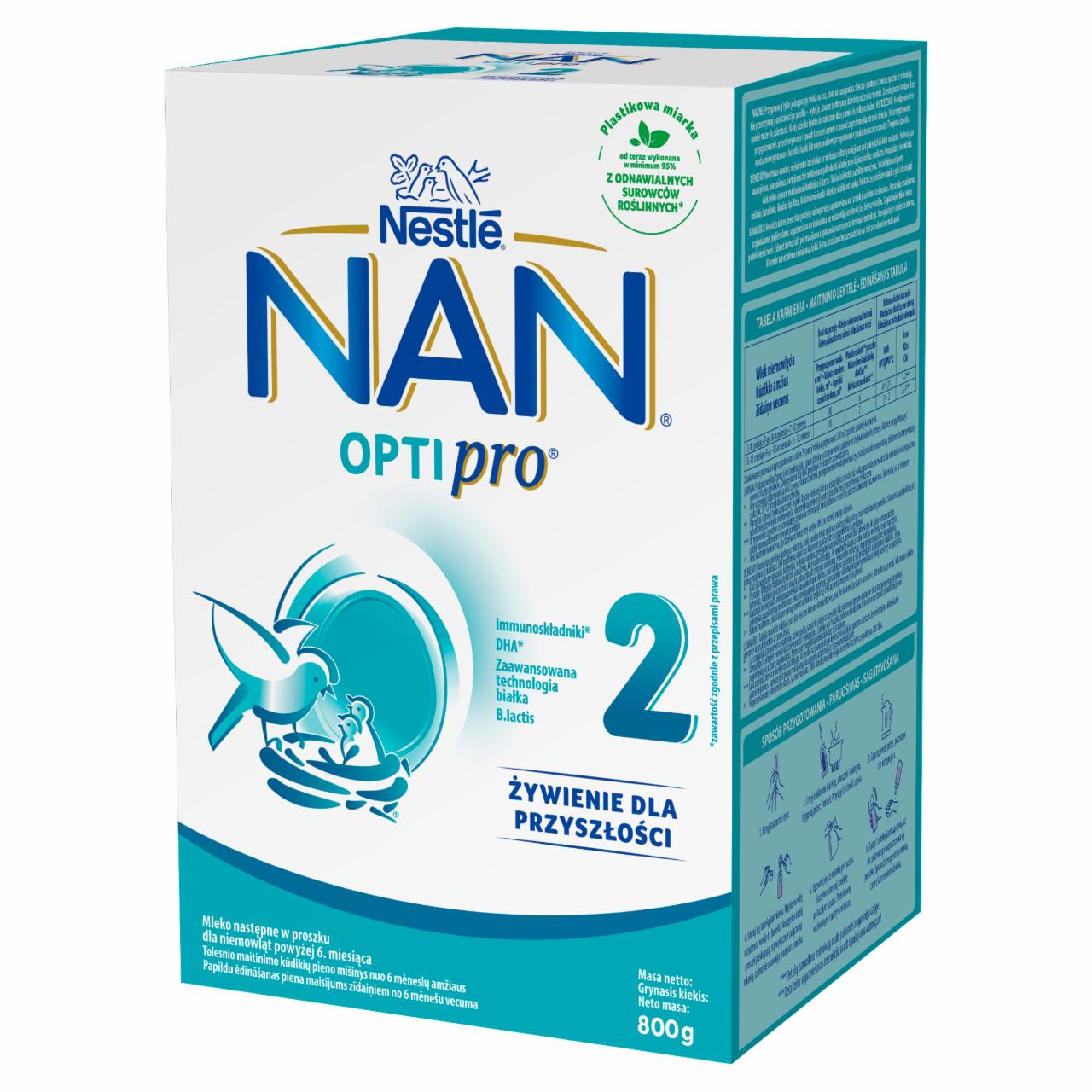 Zdjęcia - NAN OPTIPRO 2 Mleko następne dla niemowląt powyżej 6. miesiąca 800 g (2 x 400 g)