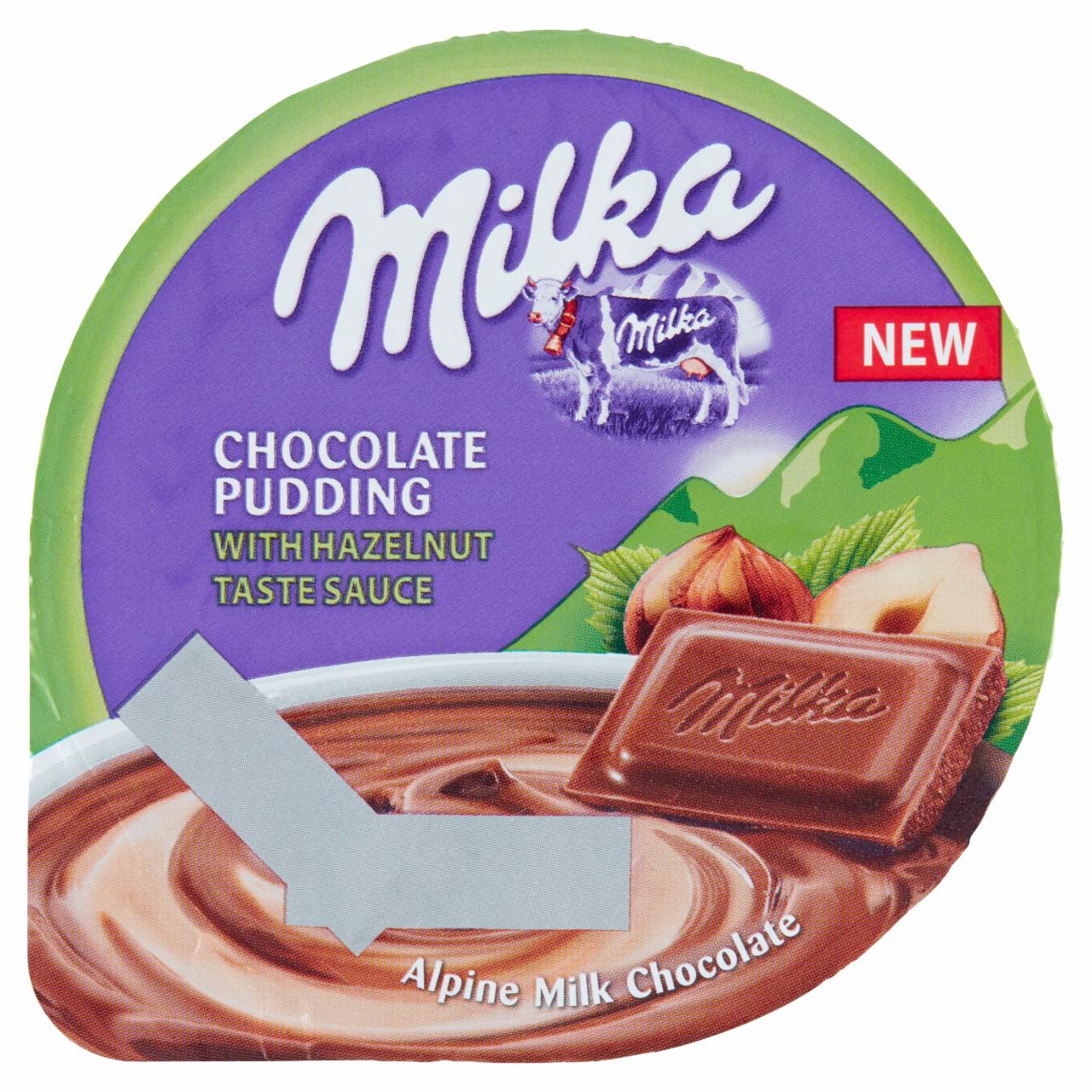 Zdjęcia - Milka Czekoladowy mleczny deser z sosem o smaku orzechów laskowych 150 g