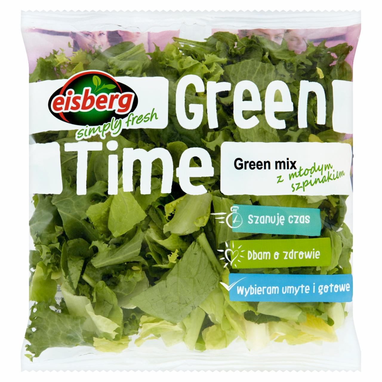 Zdjęcia - Eisberg Green Time Green mix z młodym szpinakiem Mieszanka świeżych krojonych warzyw 150 g