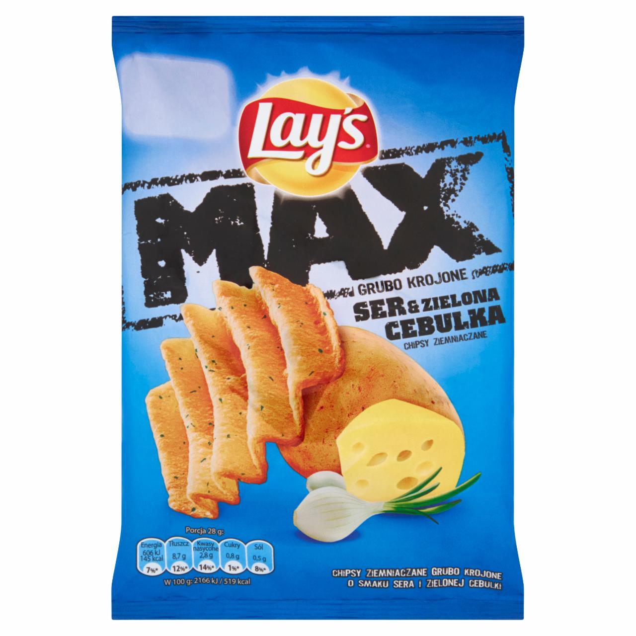 Zdjęcia - Lay's Max Ser & zielona cebulka Chipsy ziemniaczane 28 g