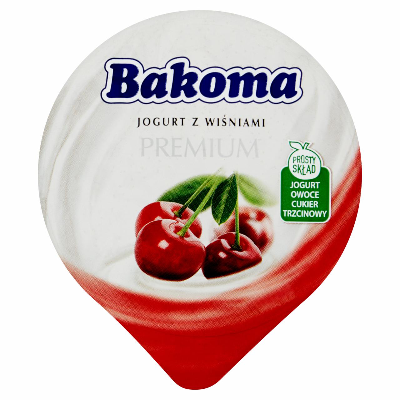 Zdjęcia - Bakoma Premium Jogurt z wiśniami 140 g