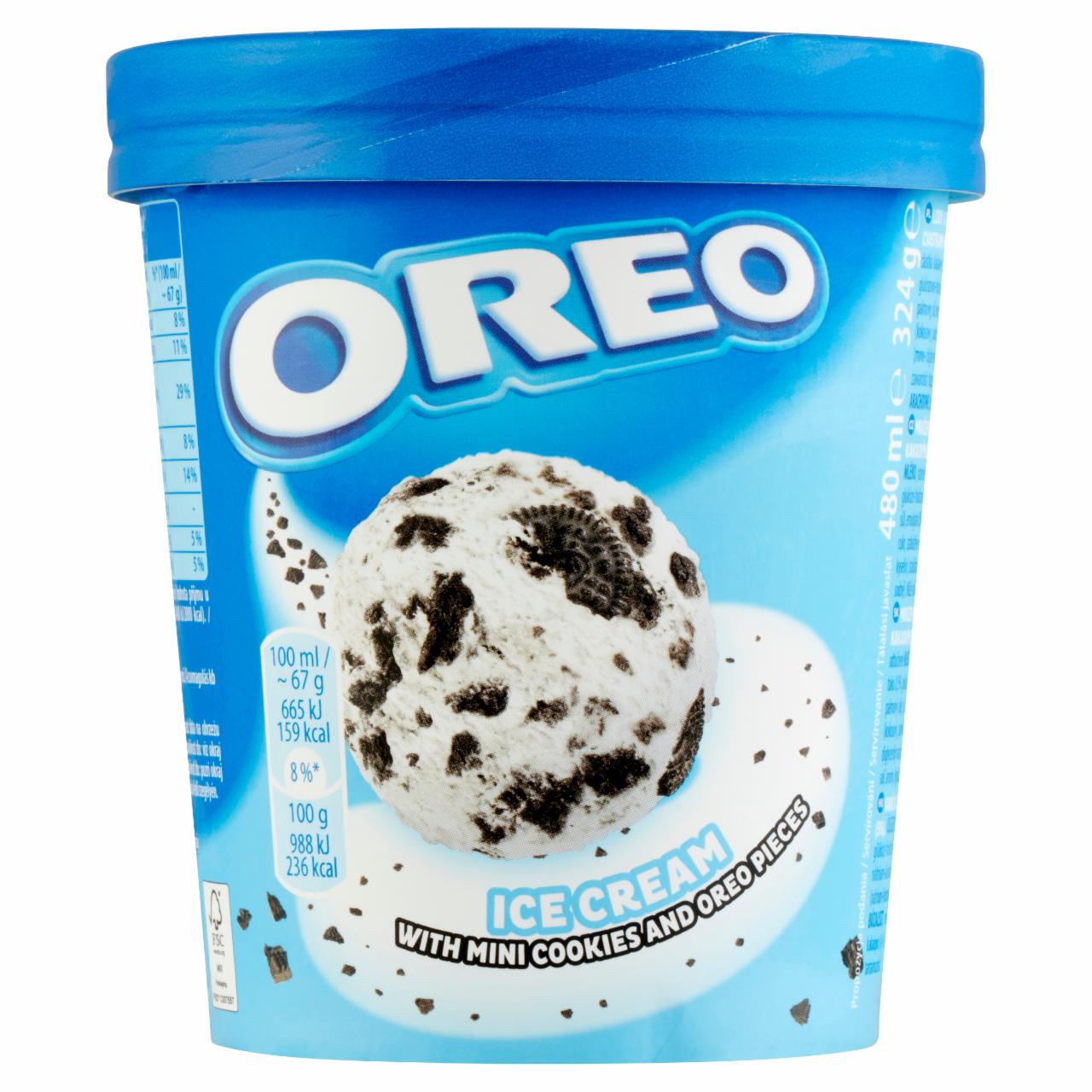 Zdjęcia - Ice cream with mini cookies and oreo pieces Oreo