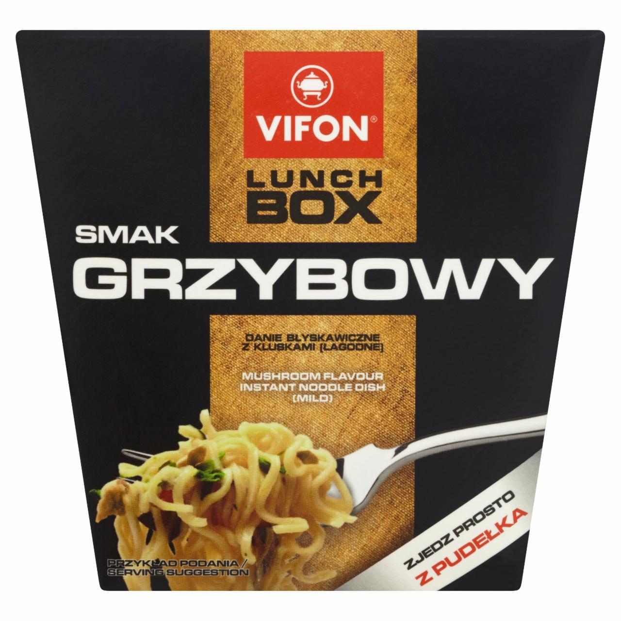 Zdjęcia - Vifon Lunch Box smak grzybowy Danie błyskawiczne z kluskami łagodne 80 g