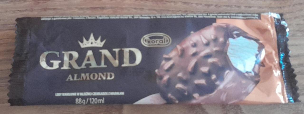 Zdjęcia - Grand Lody waniliowe w mlecznej czekoladzie z migdałami Koral