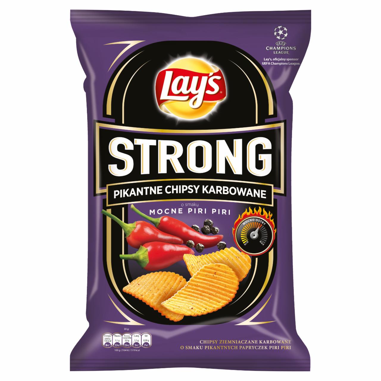 Zdjęcia - Lay's Strong Pikantne chipsy karbowane o smaku mocne piri piri 140 g