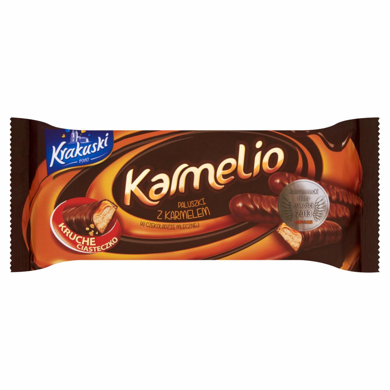 Zdjęcia - Krakuski Karmelio Paluszki z karmelem w czekoladzie mlecznej 113 g