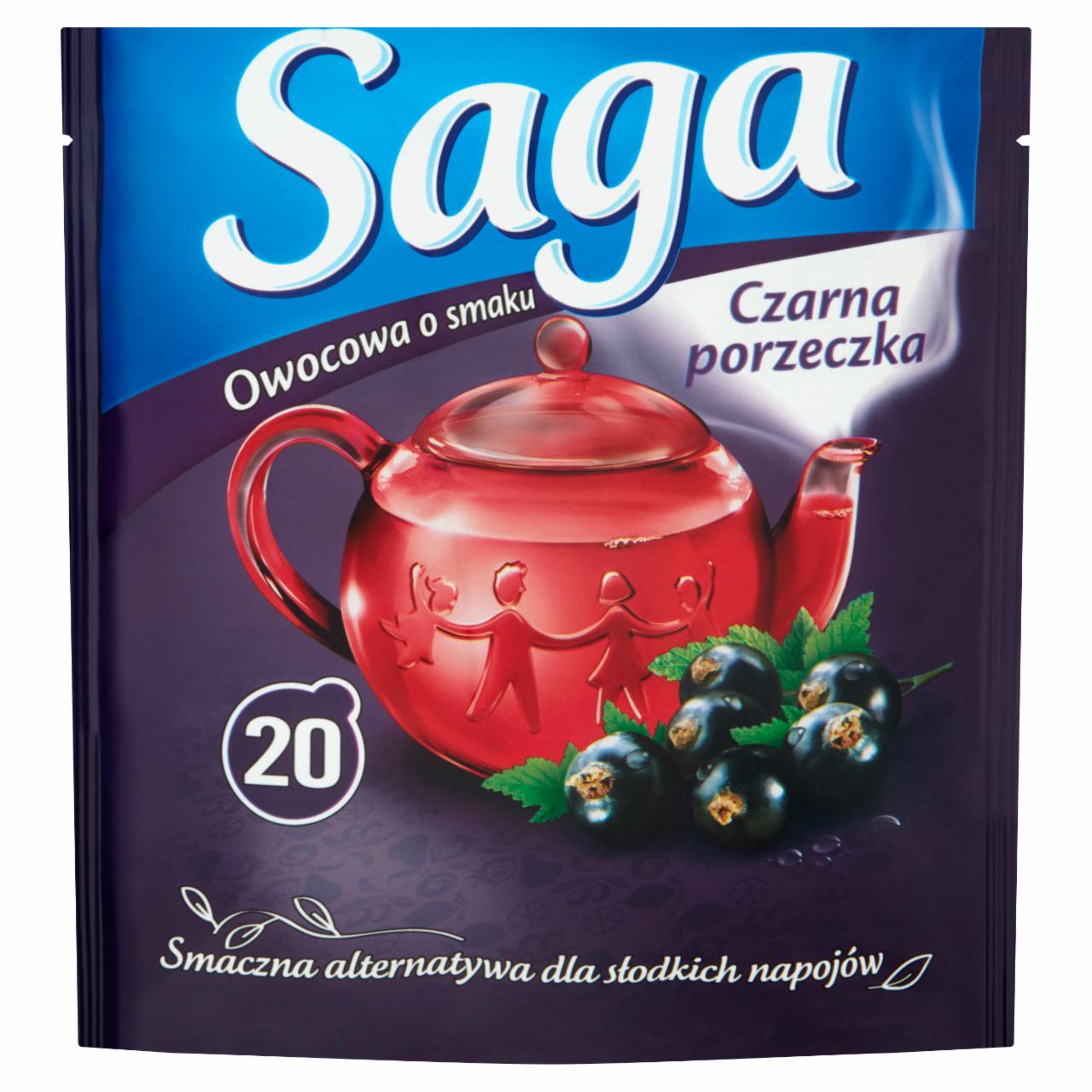 Zdjęcia - Saga Herbatka owocowa o smaku czarna porzeczka 34 g (20 torebek)