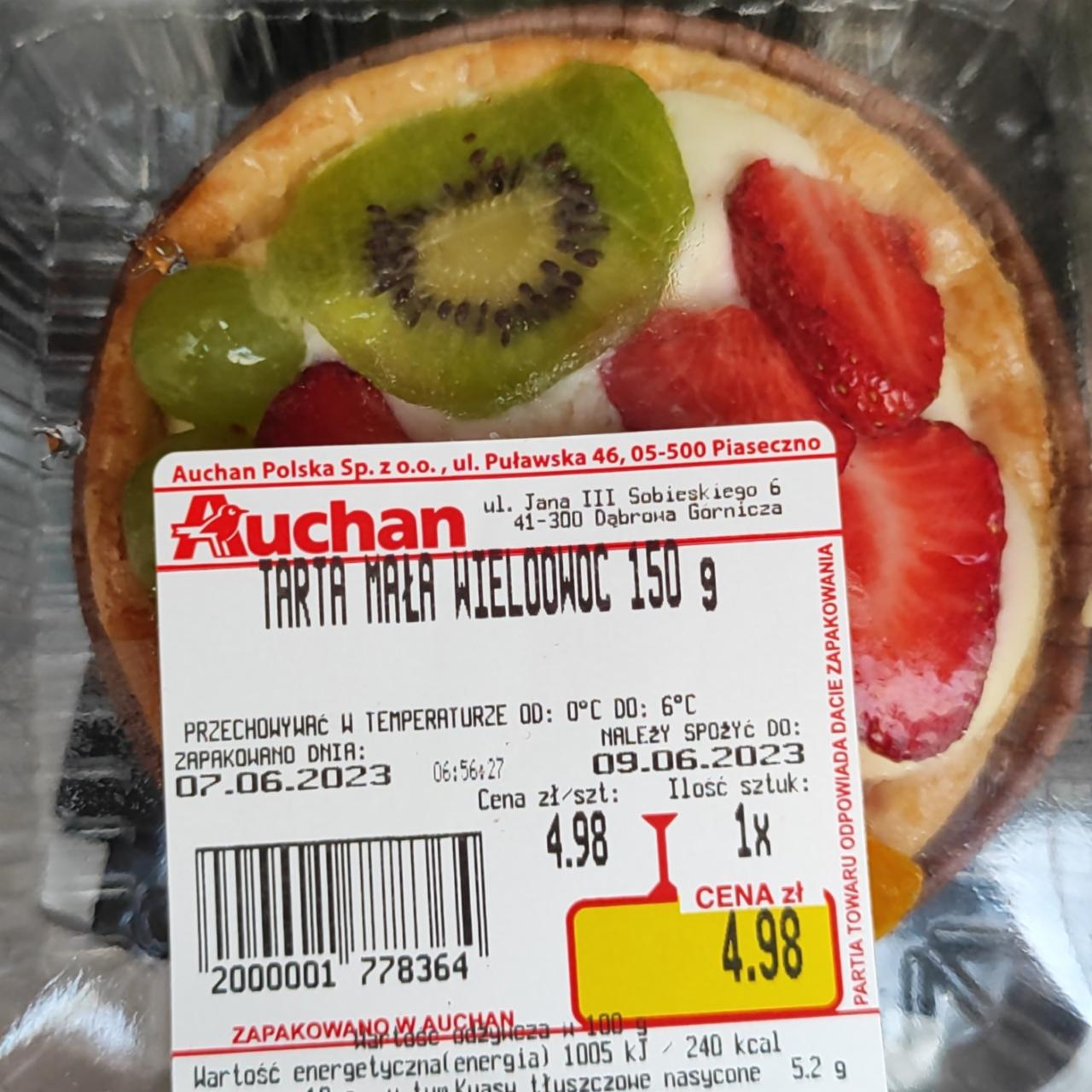 Zdjęcia - Tarta mała wieloowocowa Auchan