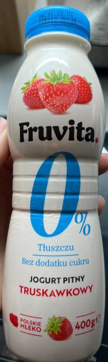 Zdjęcia - Jogurt pitny truskawkowy 0% tłuszczu bez dodatku cukru FruVita