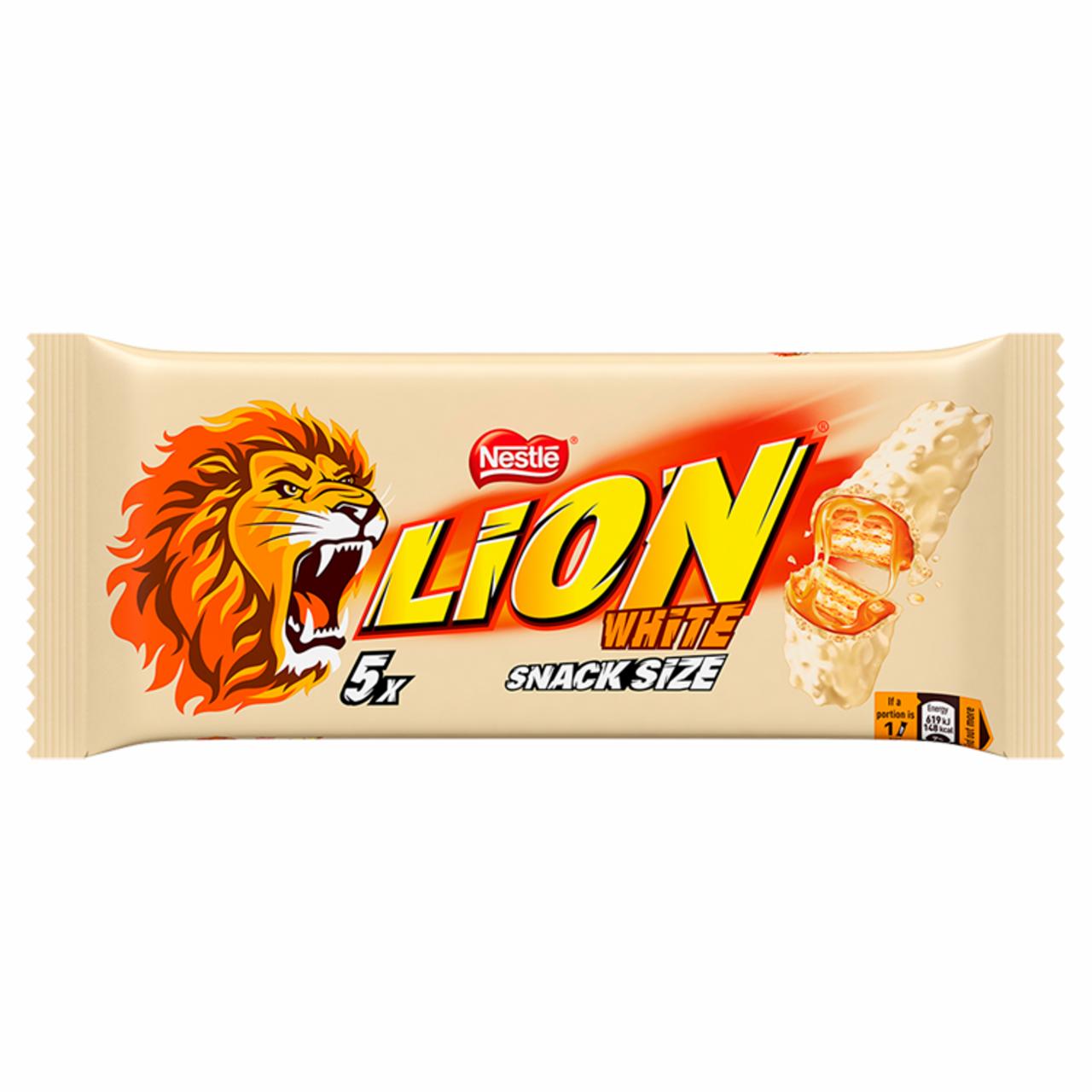 Zdjęcia - Lion Nadziewany wafel z karmelem i płatkami pszennymi w białej polewie 150 g (5 x 30 g)