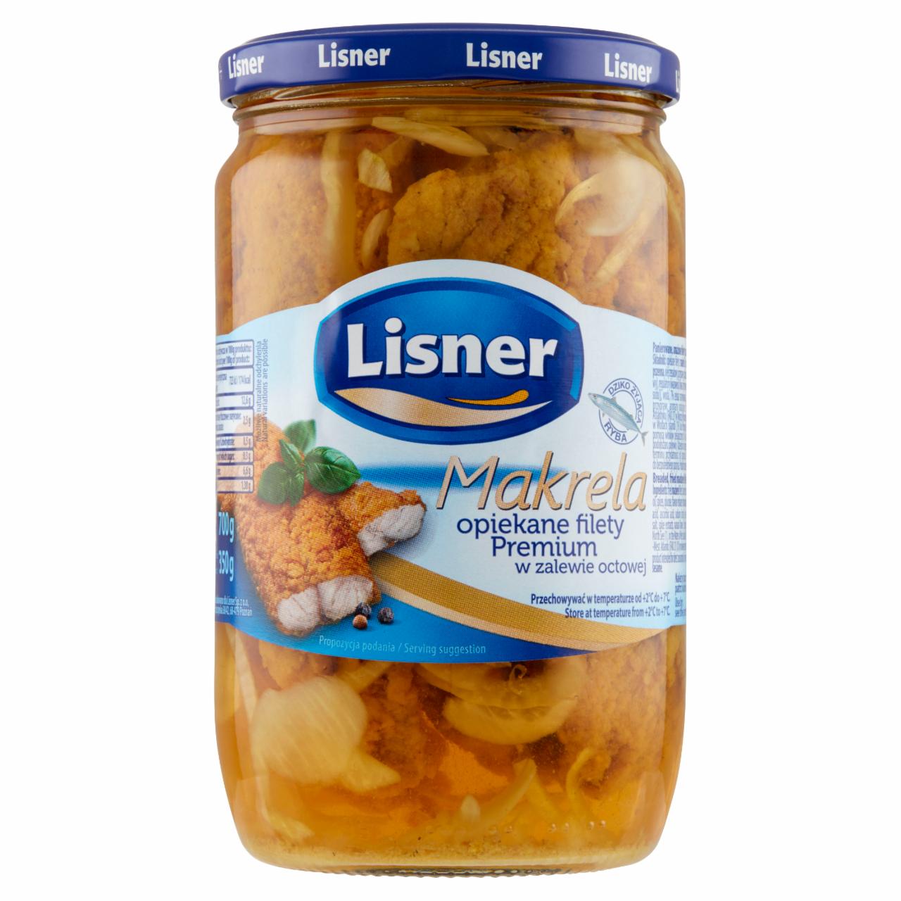 Zdjęcia - Lisner Makrela opiekane filety Premium w zalewie octowej 700 g
