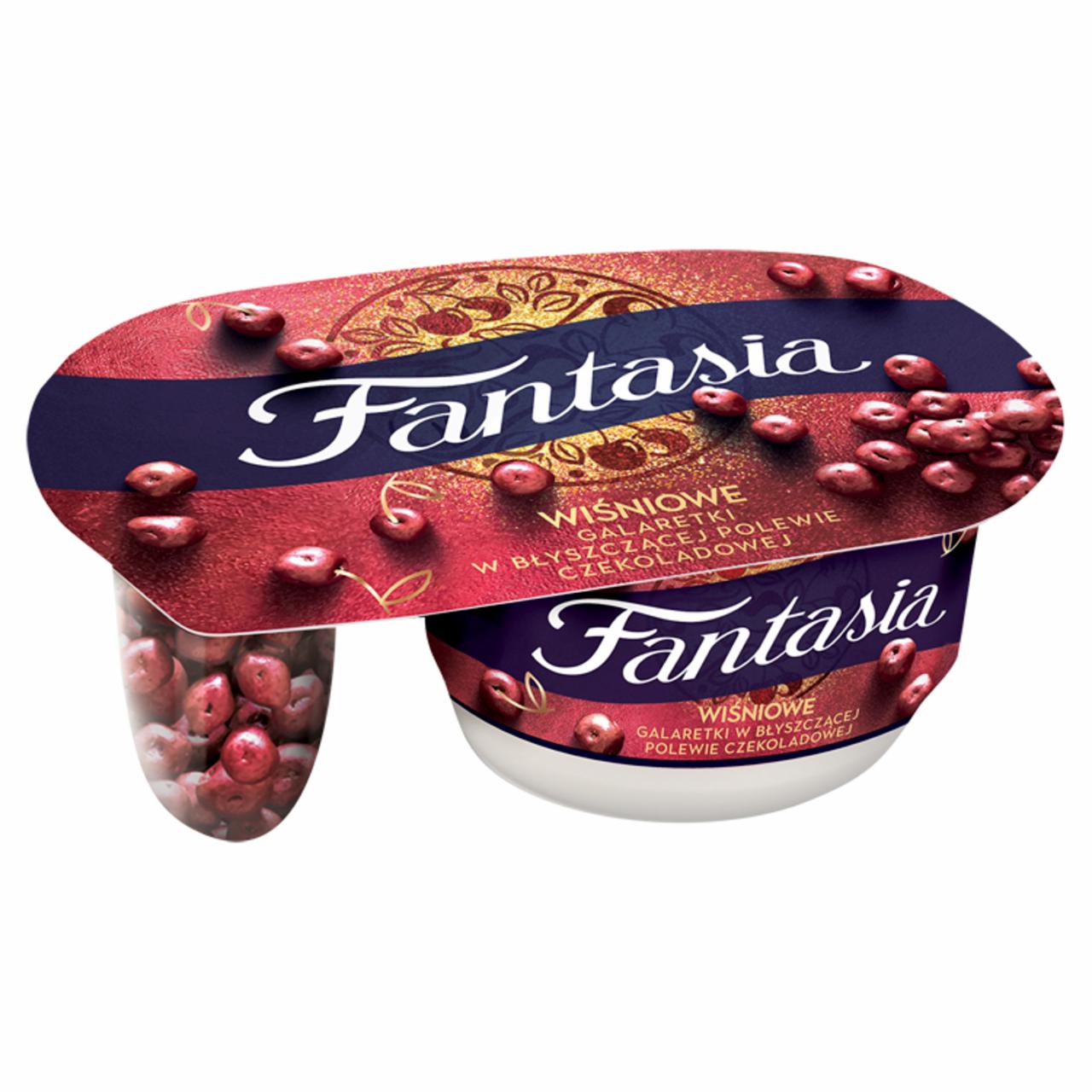 Zdjęcia - Fantasia Jogurt kremowy wiśniowe galaretki w błyszczącej polewie czekoladowej 105 g