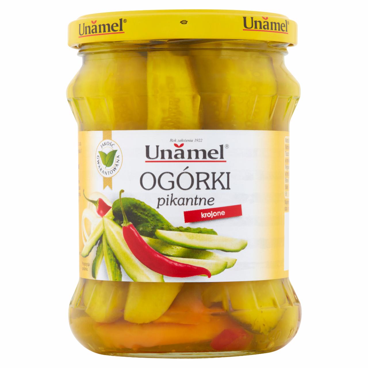 Zdjęcia - Unamel Ogórki pikantne krojone 460 g