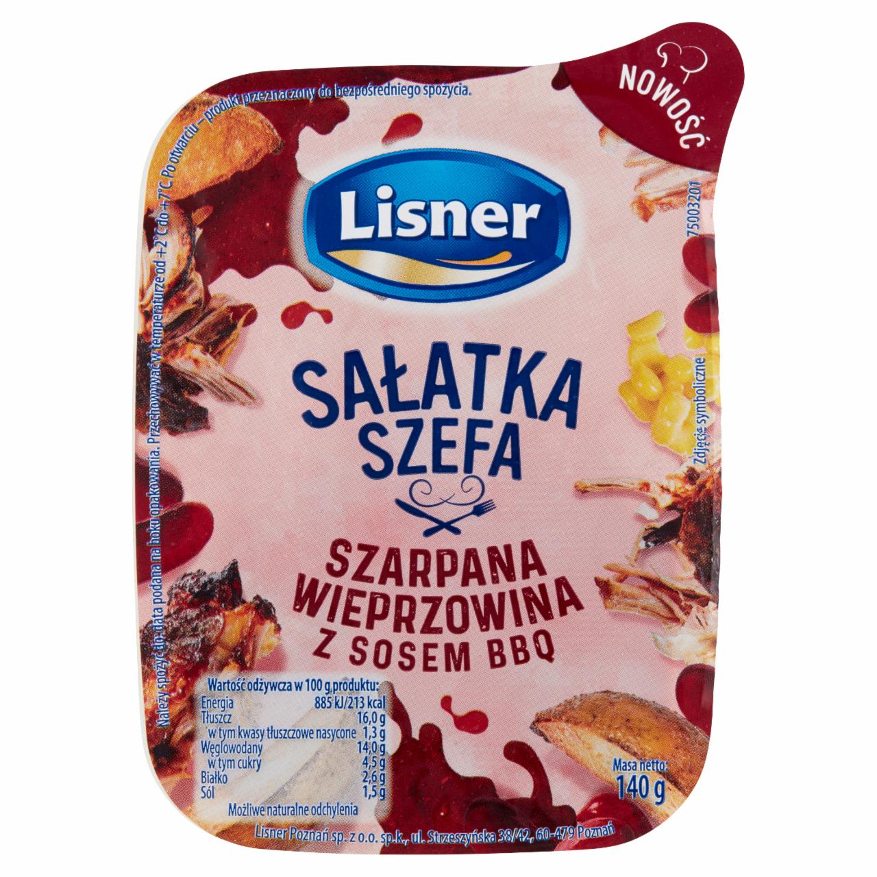 Zdjęcia - Lisner Sałatka szefa szarpana wieprzowina z sosem BBQ 140 g