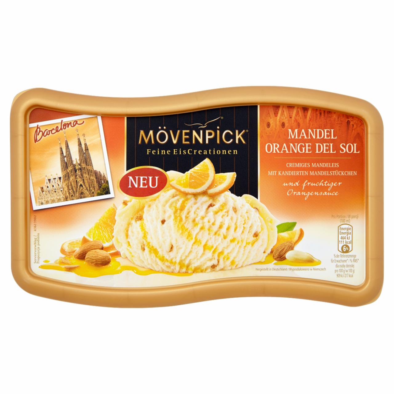 Zdjęcia - Mövenpick Lody migdałowe z sosem pomarańczowym i kandyzowanymi migdałami 850 ml