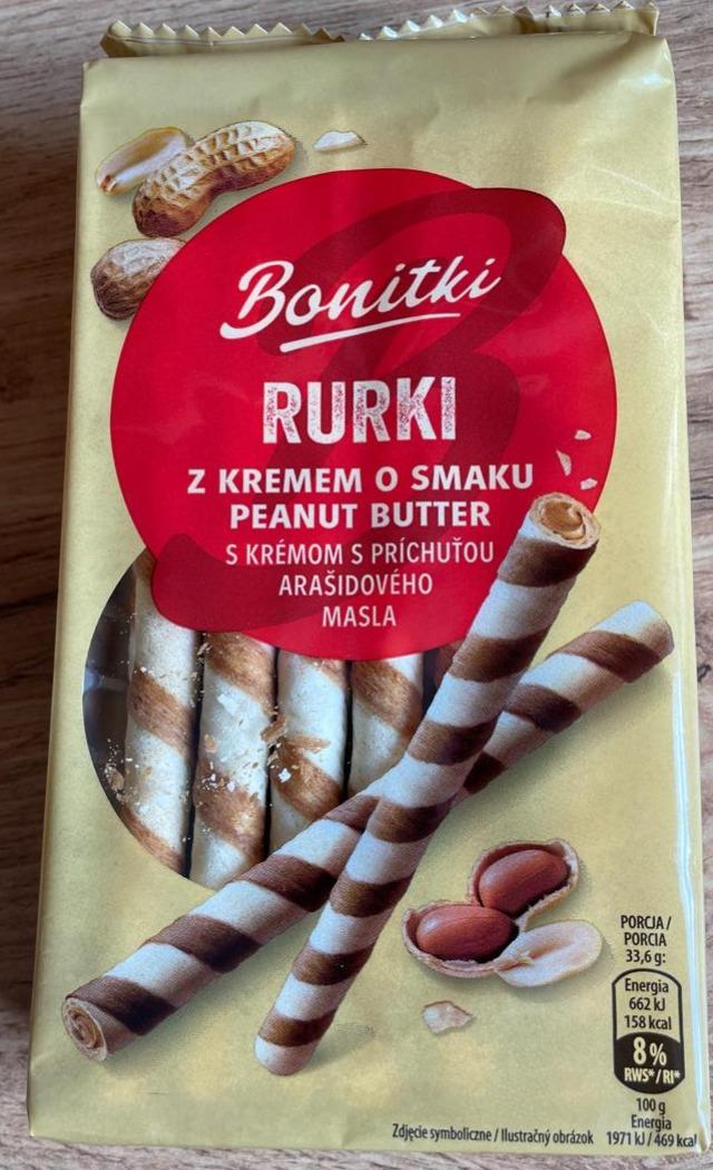 Zdjęcia - Rurki waflowe z kremem o smaku peanut butter Bonitki