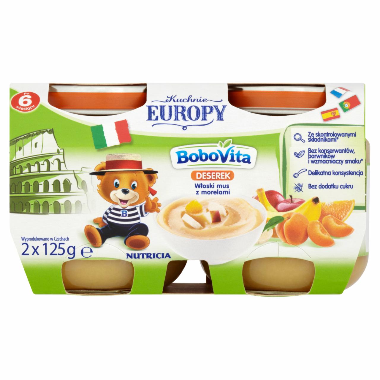 Zdjęcia - BoboVita Kuchnie Europy Deserek Włoski mus z morelami po 6 miesiącu 2 x 125 g