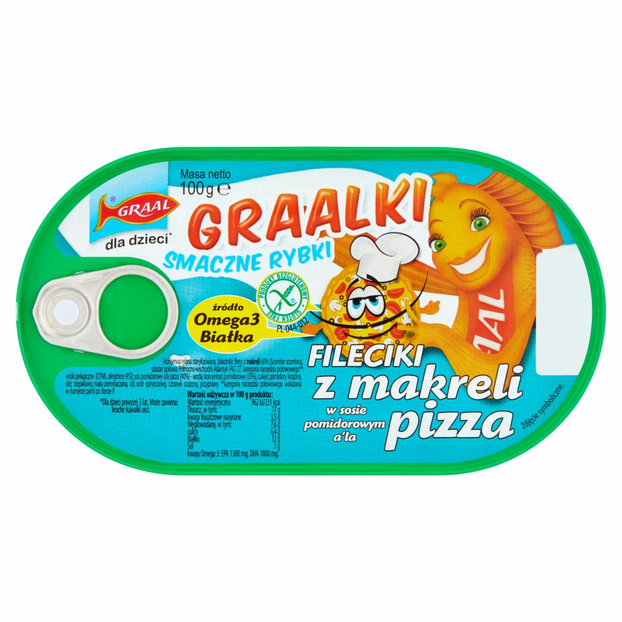 Zdjęcia - GRAAL Graalki Smaczne rybki Fileciki z makreli w sosie pomidorowym a'la pizza 100 g