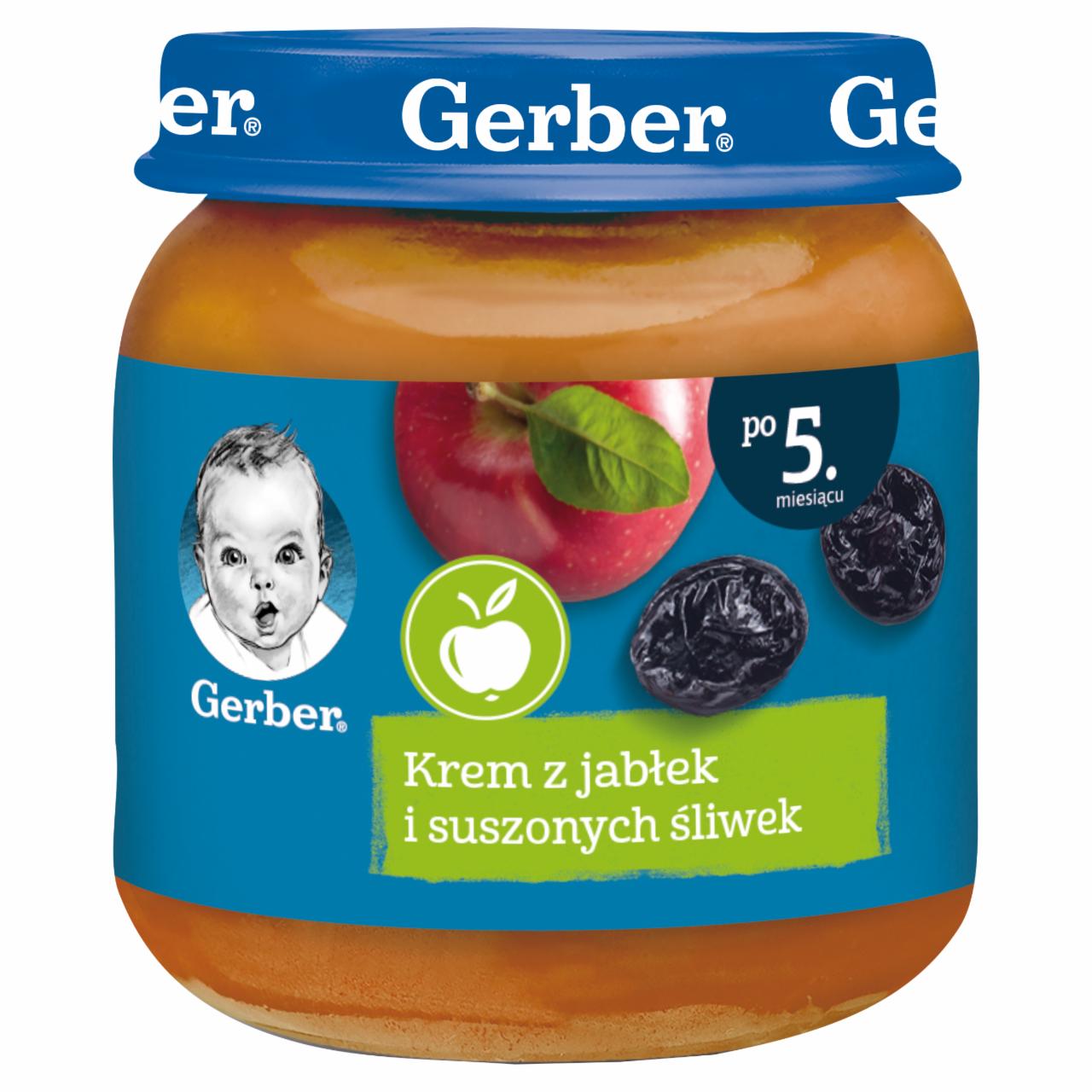 Zdjęcia - Gerber Krem z jabłek i suszonych śliwek dla niemowląt po 5. miesiącu 125 g