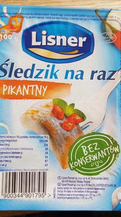 Zdjęcia - Śledzik na raz pikantny Lisner