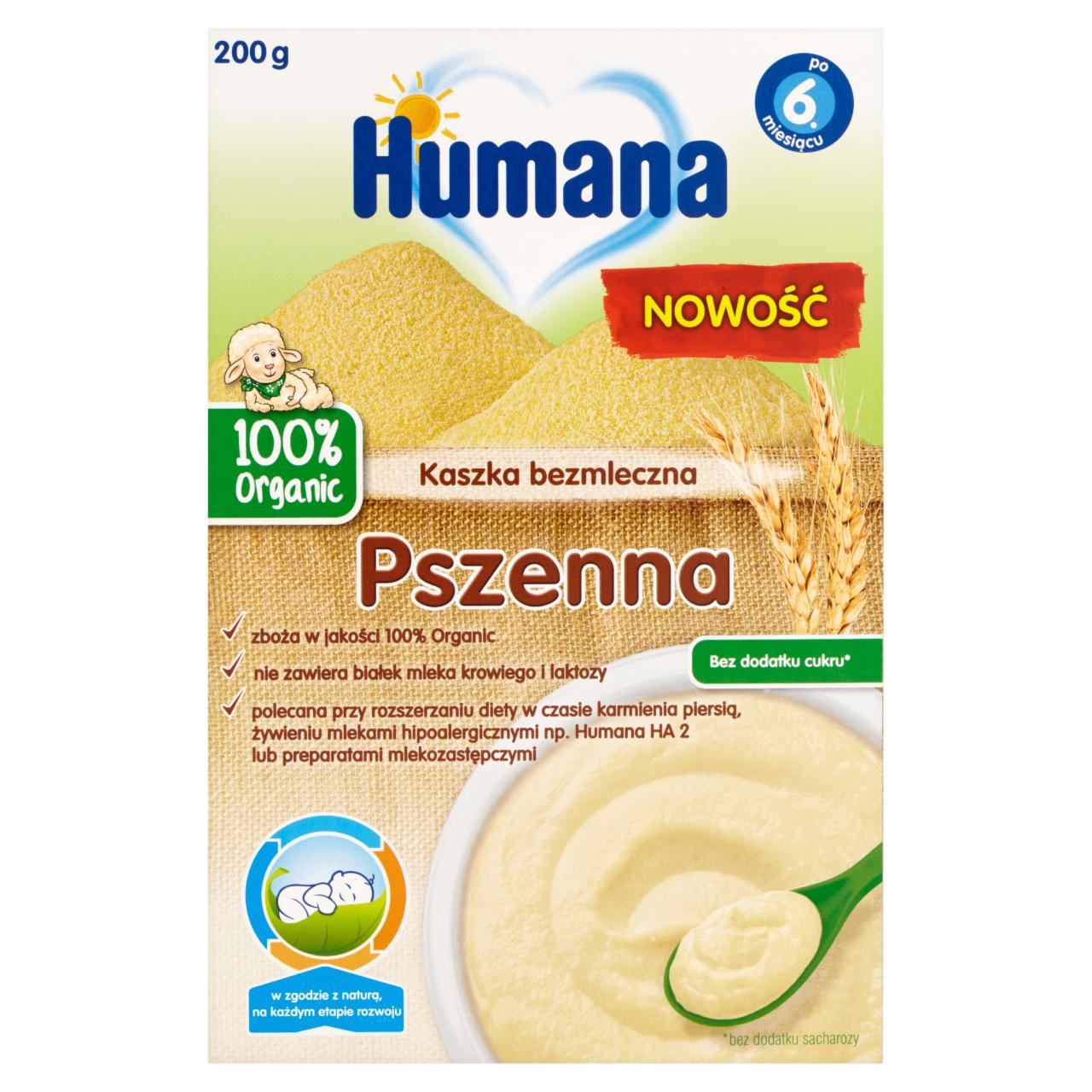 Zdjęcia - Humana 100% Organic Kaszka bezmleczna pszenna po 6. miesiącu 200 g