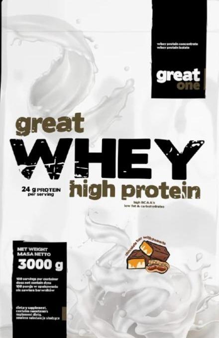 Zdjęcia - Great whey high protein Chocolate bar with peanuts Great one
