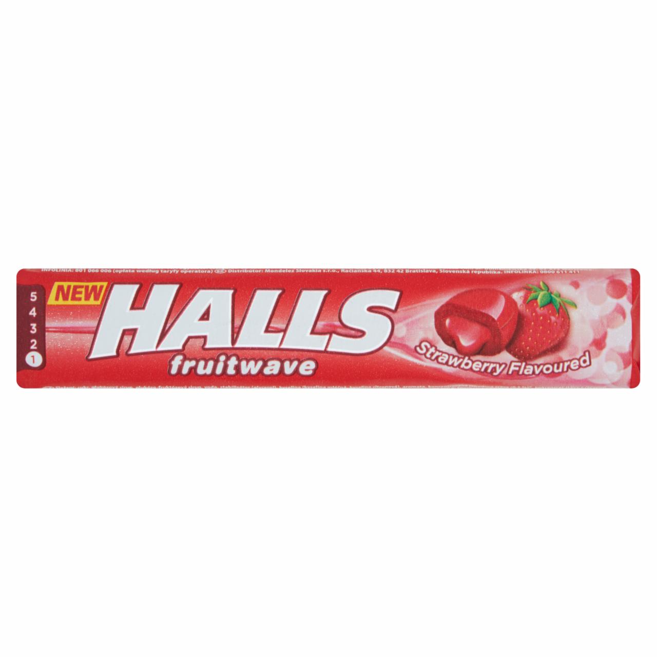 Zdjęcia - Halls Fruitwave Cukierki o smaku truskawkowym 45 g