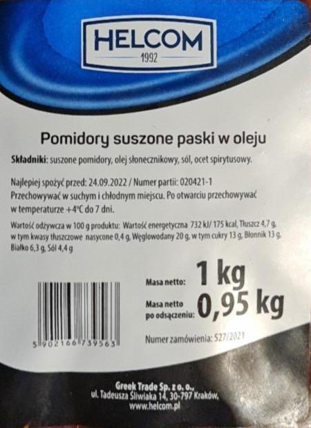 Zdjęcia - Pomidory suszone paski w oleju Helcom