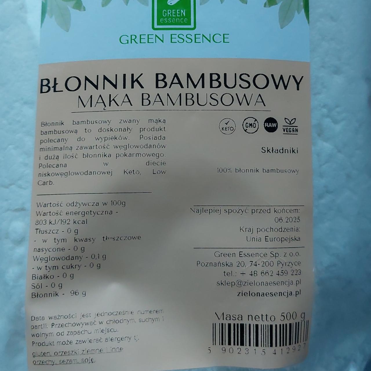 Zdjęcia - Błonnik bambusowy, mąka bambusowa Green Essence