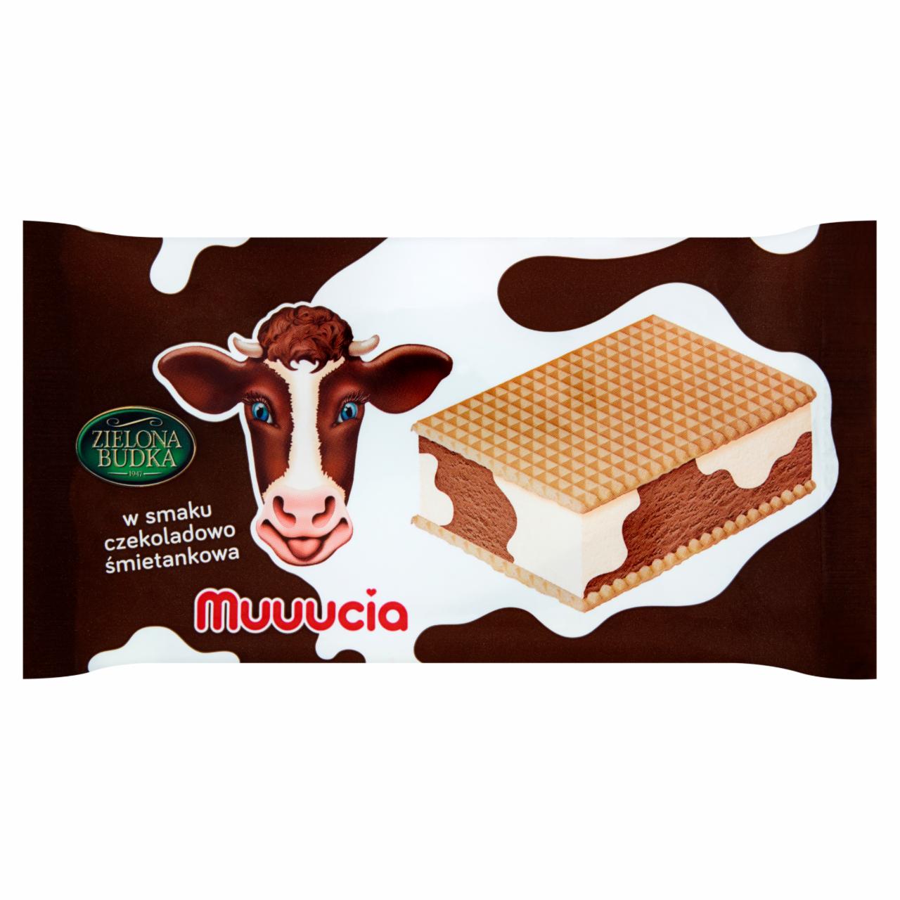 Zdjęcia - Zielona Budka Muuucia Lody o smaku śmietankowym i czekoladowym w wafelkach 180 ml