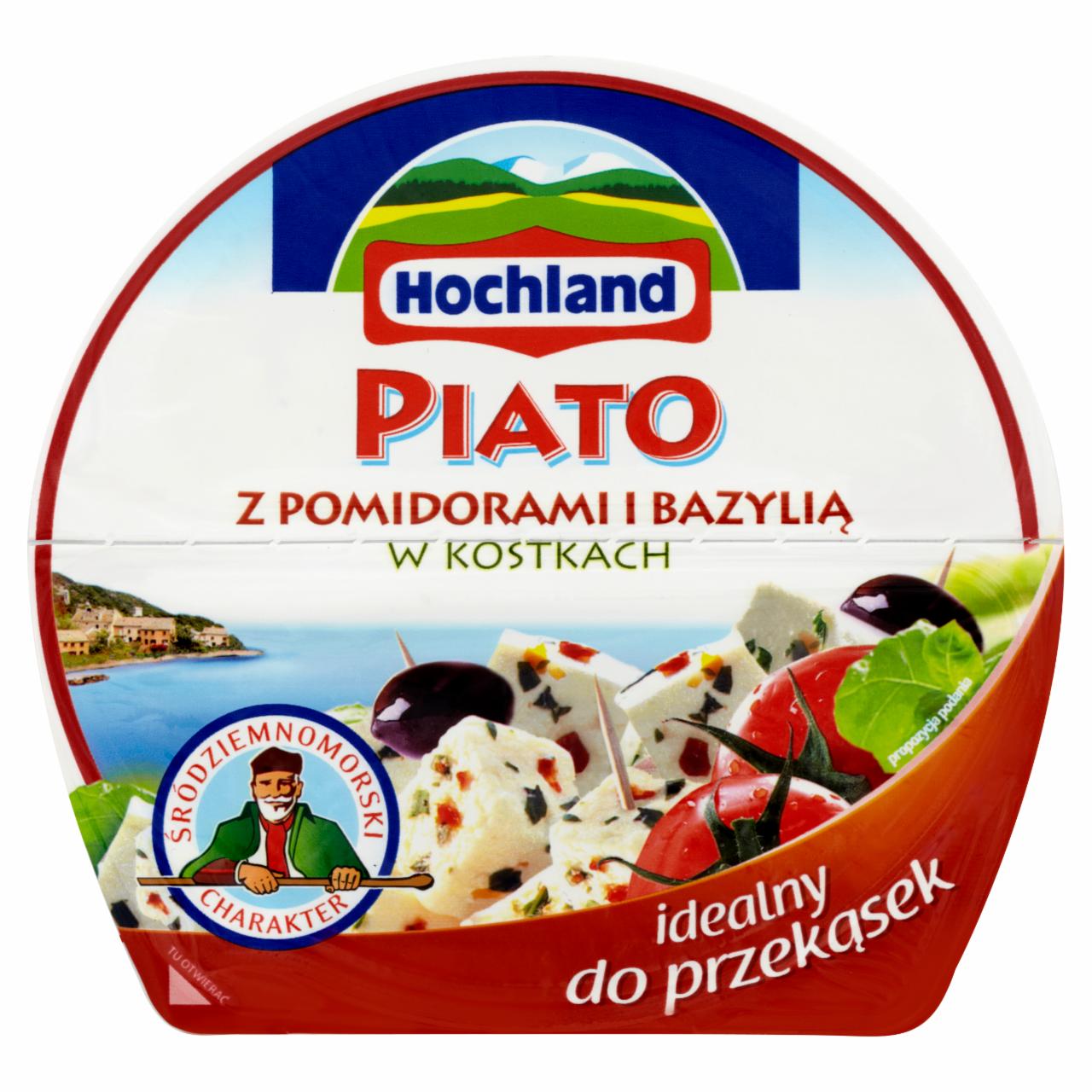 Zdjęcia - Hochland Piato z pomidorami i bazylią w kostkach Ser solankowy 135 g