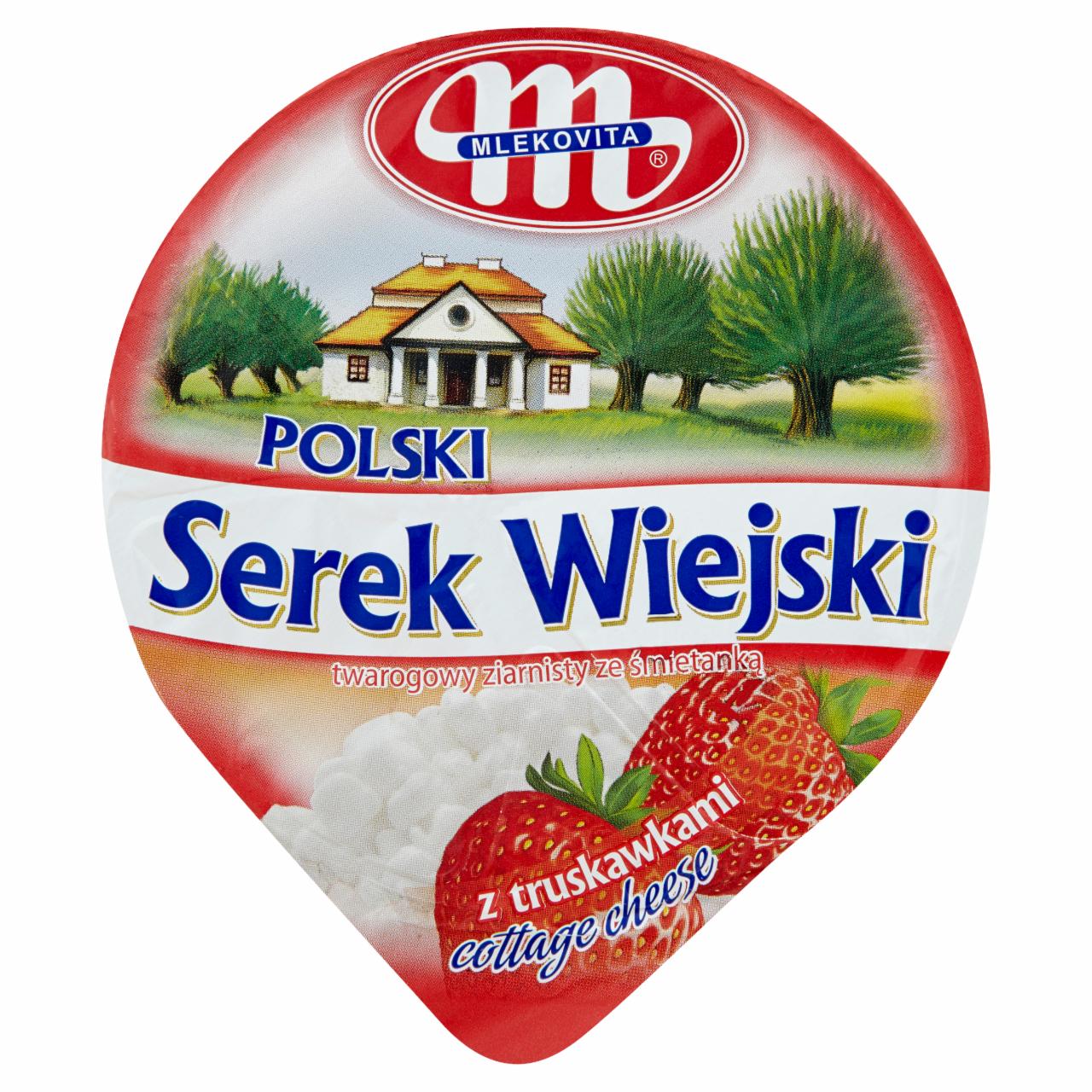 Zdjęcia - Mlekovita Polski Wiejski serek z truskawkami 150 g