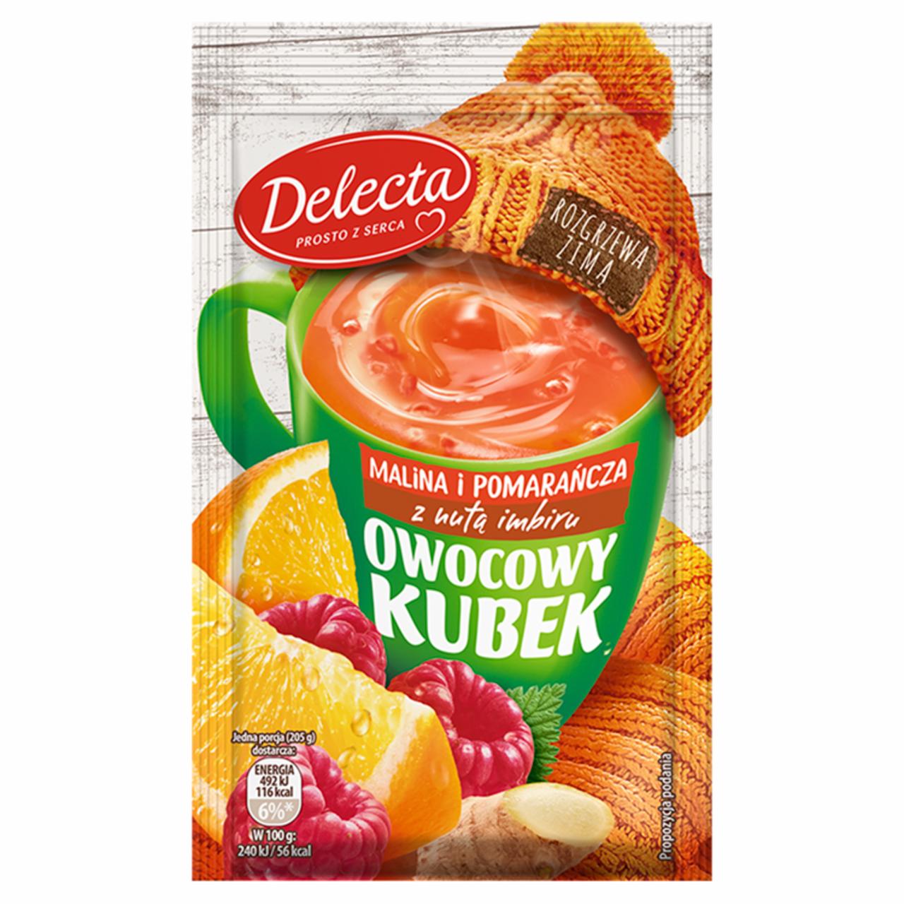 Zdjęcia - Delecta Owocowy kubek Kisiel malina i pomarańcza z nutą imbiru 30 g