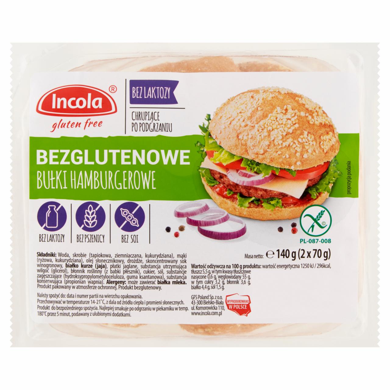 Zdjęcia - Incola Bułki hamburgerowe bezglutenowe 140 g (2 x 70 g)