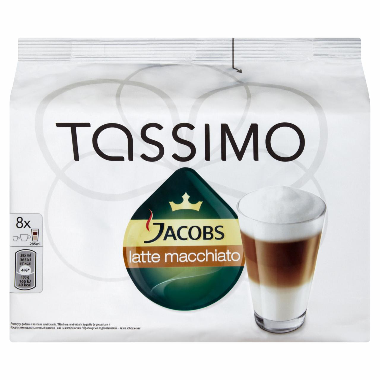Zdjęcia - Tassimo Jacobs Latte Macchiato Kawa mielona 8 kapsułek i mleko z cukrem 8 kapsułek 475,2 g