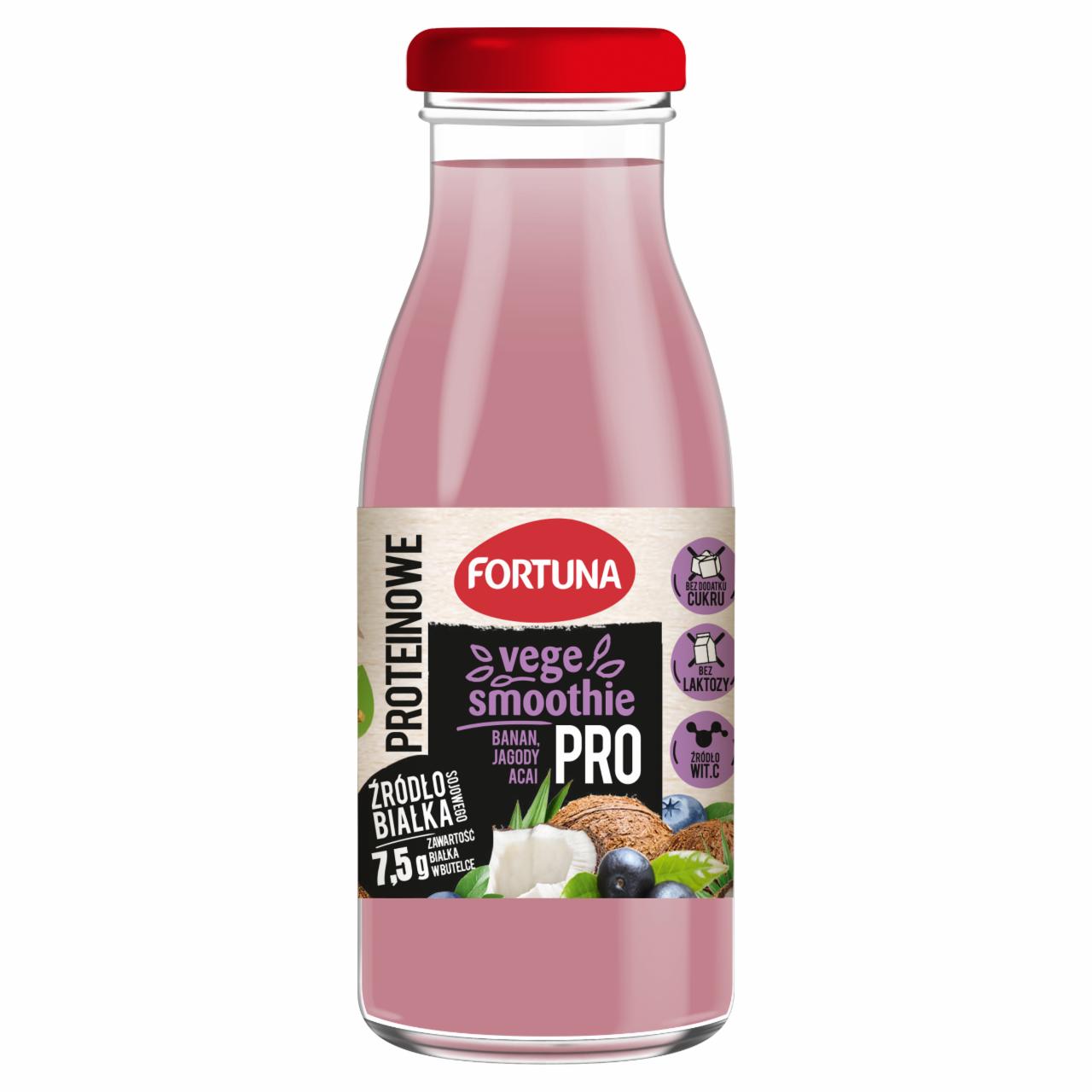 Zdjęcia - Fortuna Vege Smoothie proteinowe banan jagody acai 215 ml