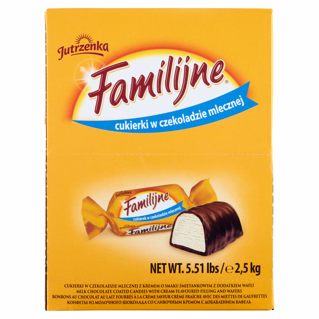 Zdjęcia - Familijne Cukierki w czekoladzie mlecznej z kremem o smaku śmietankowym z dodatkiem wafli 2,5 kg