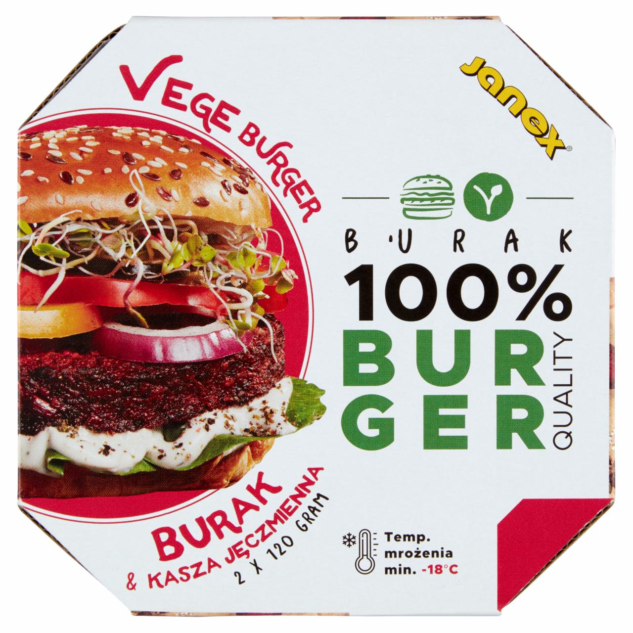 Zdjęcia - Vege burger z buraka i kaszy jęczmiennej 240 g (2 x 120 g)