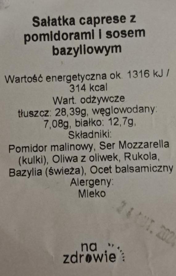 Zdjęcia - Sałatka caprese z pomidorami i sosem bazyliowym Na Zdrowie