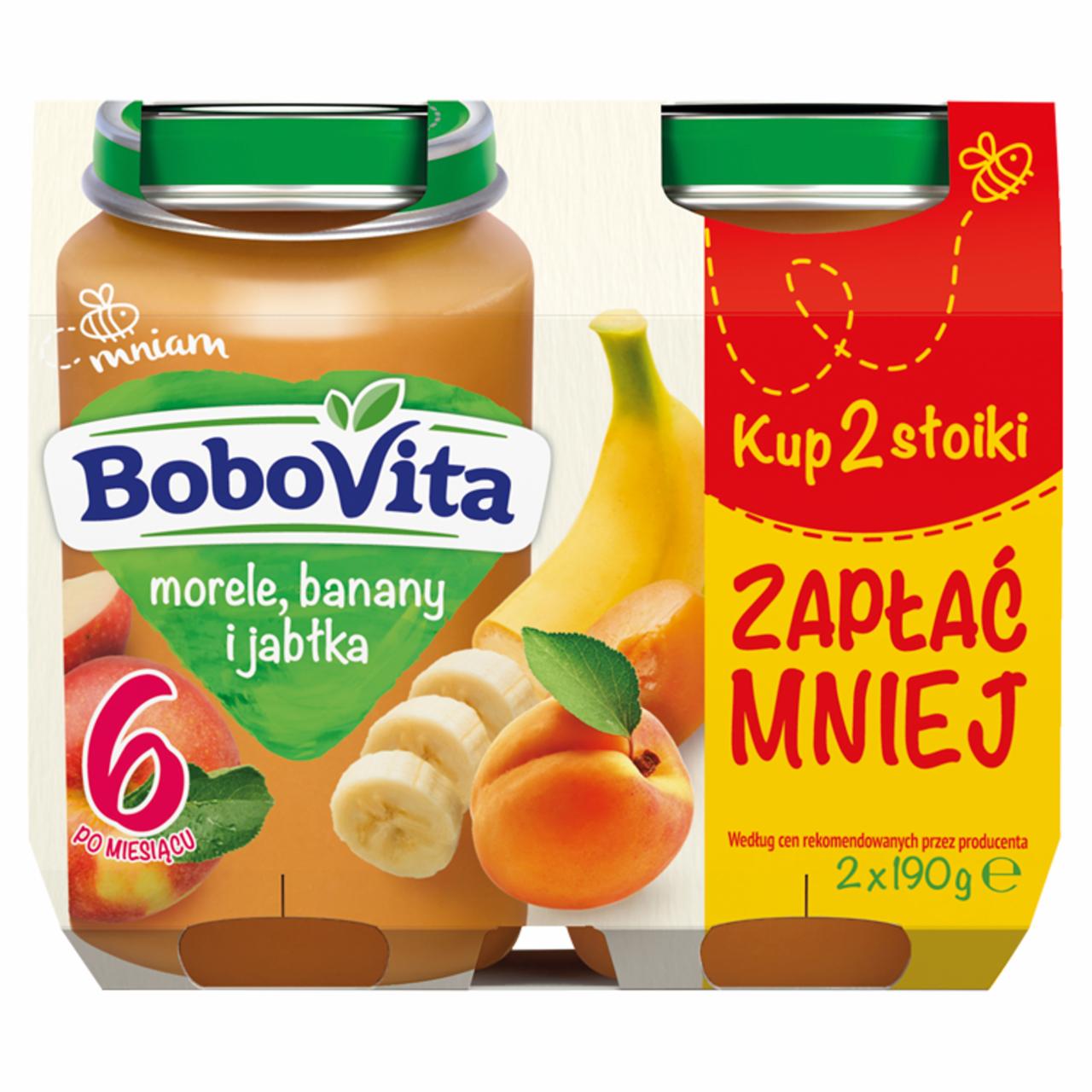 Zdjęcia - BoboVita Morele banany i jabłka po 6 miesiącu 2 x 190 g