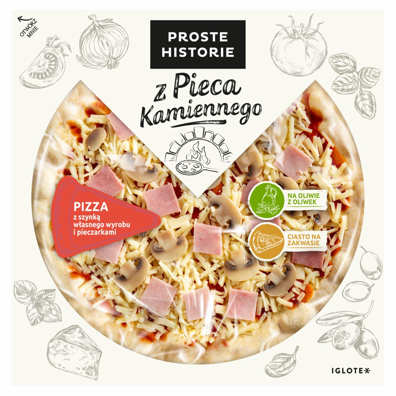 Zdjęcia - Z Pieca Kamiennego Pizza z szynką własnego wyrobu i pieczarkami Proste Historie