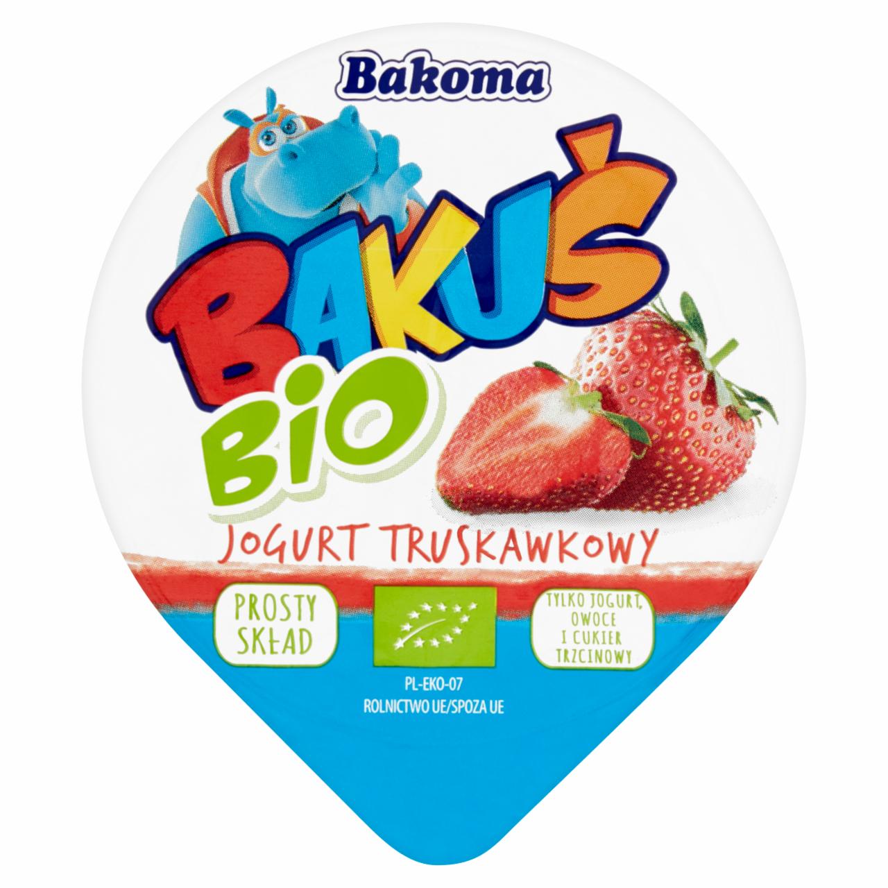 Zdjęcia - Bakoma Bakuś BIO Jogurt truskawkowy 100 g