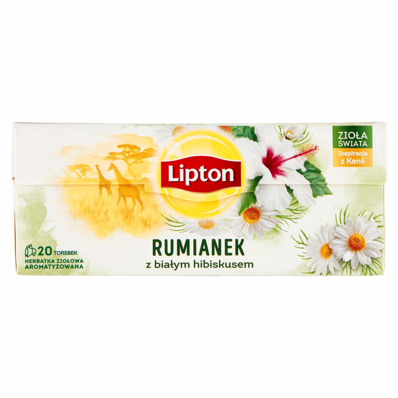 Zdjęcia - Lipton Herbatka ziołowa aromatyzowana rumianek z białym hibiskusem 20 g (20 torebek)