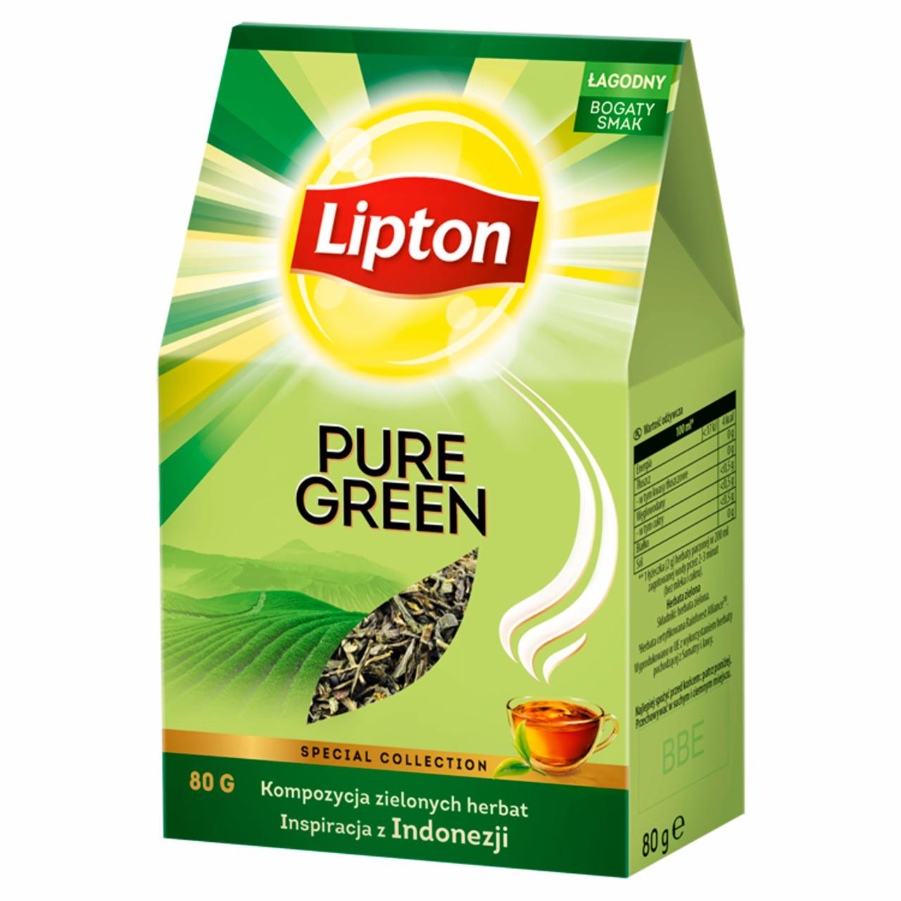Zdjęcia - Lipton Pure Green Herbata zielona 80 g