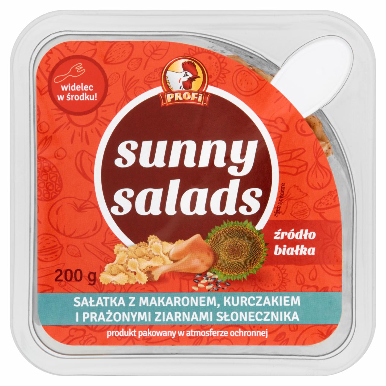 Zdjęcia - Profi Sunny Salads Sałatka z makaronem kurczakiem i prażonymi ziarnami słonecznika 200 g