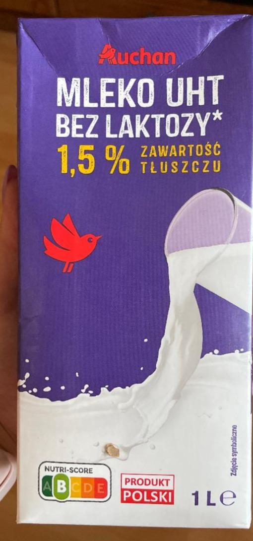 Zdjęcia - Mleko UHT bez laktozy zawartość tłuszczu 1,5% Auchan