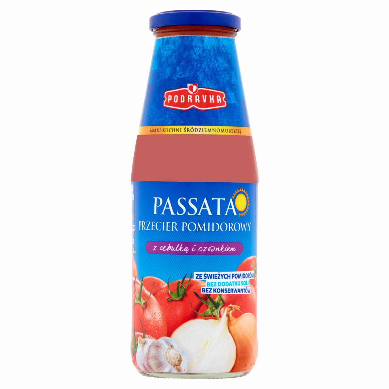 Zdjęcia - Podravka Passata przecier pomidorowy z cebulką i czosnkiem 680 g